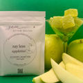 say less sour apple hemp-derived THC gummies with fresh green apples