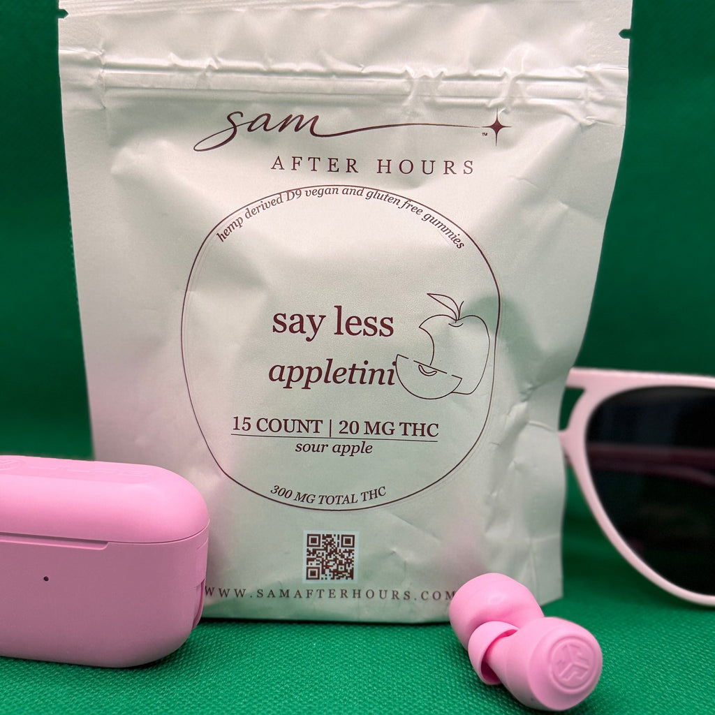 say less sour apple hemp-derived THC gummies with fresh green apples