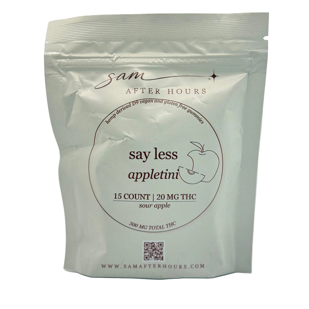 say less sour apple hemp-derived THC gummies with fresh green apples